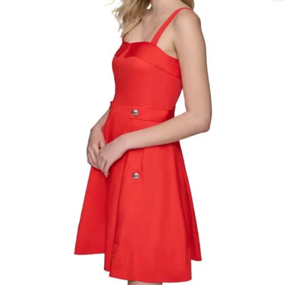 NWT Karl Lagerfeld Paris Women’s Sateen Square Neck Dress Size 4.
